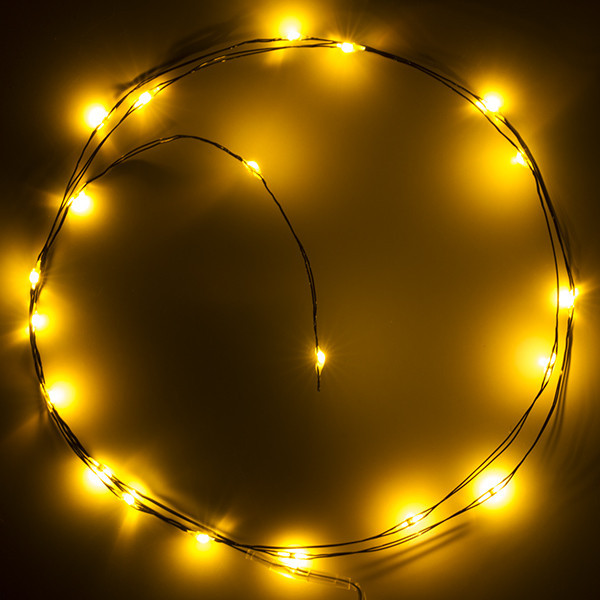 123led draadverlichting op batterijen 1 meter extra warm wit & warm wit 20 lampjes zwart LDR07282 - 2