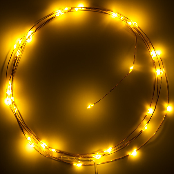 123led draadverlichting op batterijen 2 meter extra warm wit & warm wit 40 lampjes koper LDR07277 - 2