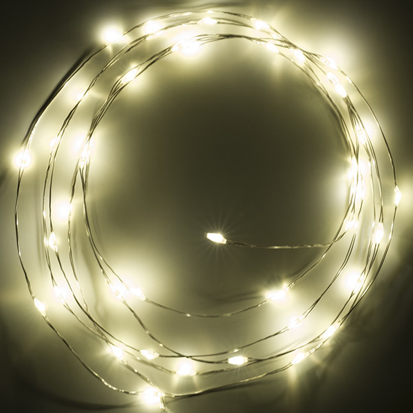 123led draadverlichting op batterijen  2 meter extra warm wit & warm wit 40 lampjes zilver LDR07280 - 3