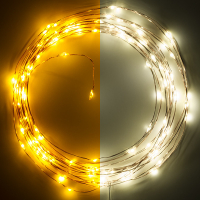 123led draadverlichting op batterijen  5 meter extra warm wit & warm wit 100 lampjes koper LDR07278