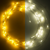 123led draadverlichting op batterijen 5 meter extra warm wit & warm wit 100 lampjes zilver LDR07281 - 1