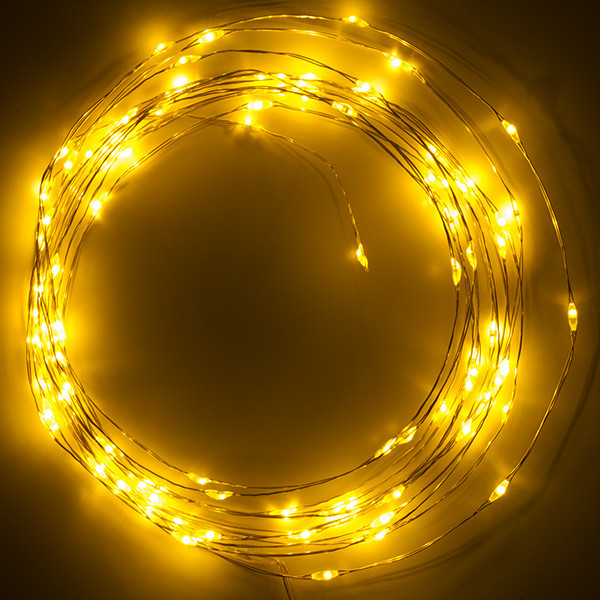 123led draadverlichting op batterijen 5 meter extra warm wit & warm wit 100 lampjes zilver LDR07281 - 2