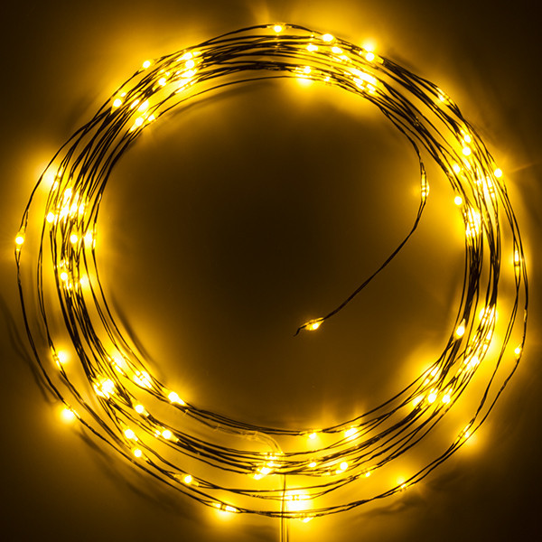 123led draadverlichting op batterijen 5 meter extra warm wit & warm wit 100 lampjes zwart LDR07284 - 2