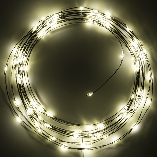 123led draadverlichting op batterijen 5 meter extra warm wit & warm wit 100 lampjes zwart LDR07284 - 3