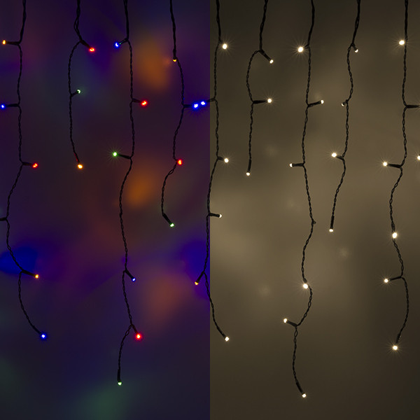 123led ijspegelverlichting warm wit & multicolor op batterijen 8,5 meter 180 lampjes LDR07307 123led ijspegelverlichting warm wit & multicolor op batterijen 8,5 meter 180 lampjes LDR07307 - 1