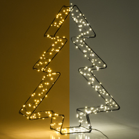 123led kerstboom 3D 36 cm extra warm wit & warm wit 300 lampjes zwart LDR07272