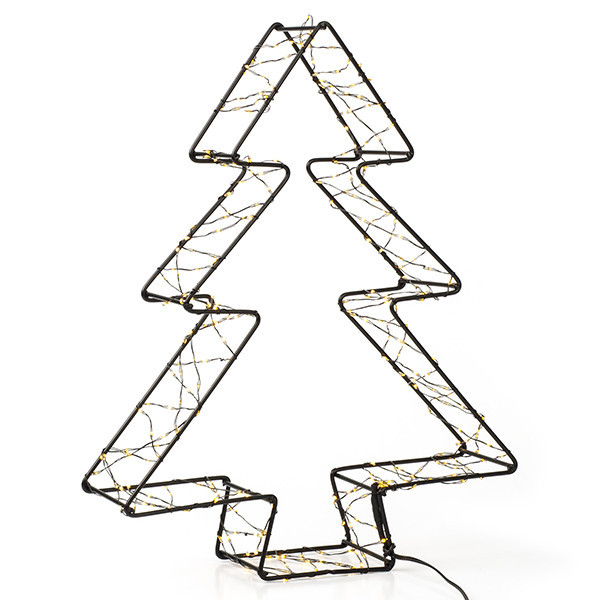 123led kerstboom 3D 36 cm extra warm wit & warm wit 300 lampjes zwart LDR07272 - 2