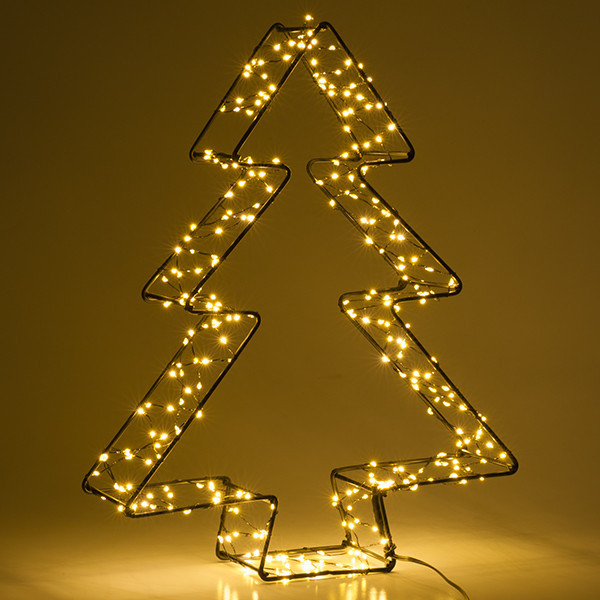 123led kerstboom 3D 36 cm extra warm wit & warm wit 300 lampjes zwart LDR07272 - 3