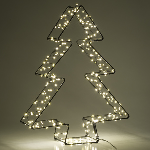 123led kerstboom 3D 36 cm extra warm wit & warm wit 300 lampjes zwart LDR07272 - 4