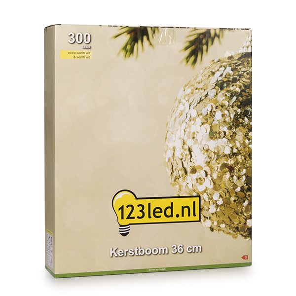 123led kerstboom 3D 36 cm extra warm wit & warm wit 300 lampjes zwart LDR07272 - 5