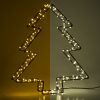 123led kerstboom 3D op batterijen 26 cm extra warm wit & warm wit 200 lampjes zwart LDR07286 - 1