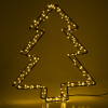123led kerstboom 3D op batterijen 26 cm extra warm wit & warm wit 200 lampjes zwart LDR07286 - 3