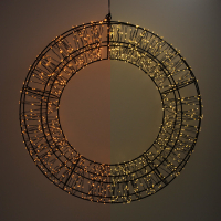 123led kerstkrans Ø 48 cm extra warm wit & warm wit 1440 lampjes zwart