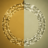 123led kerstkrans met ophangoog Ø 36 cm extra warm wit & warm wit 800 lampjes zwart LDR07270
