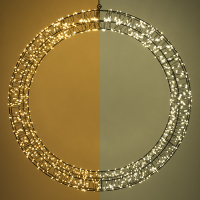 123led kerstkrans met ophangoog Ø 56 cm extra warm wit & warm wit 1200 lampjes zwart LDR07271