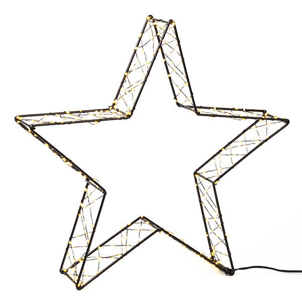 123led kerstster 3D 36 cm extra warm wit & warm wit 300 lampjes zwart LDR07266 - 2