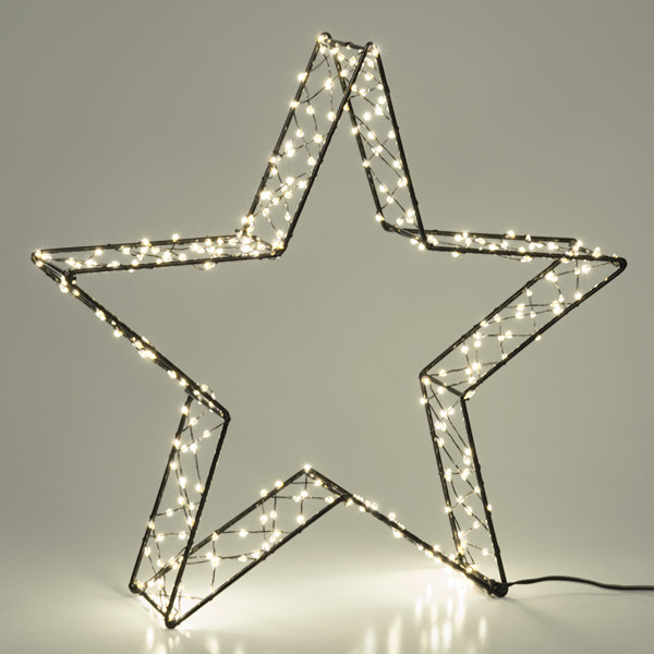 123led kerstster 3D 36 cm extra warm wit & warm wit 300 lampjes zwart LDR07266 - 4