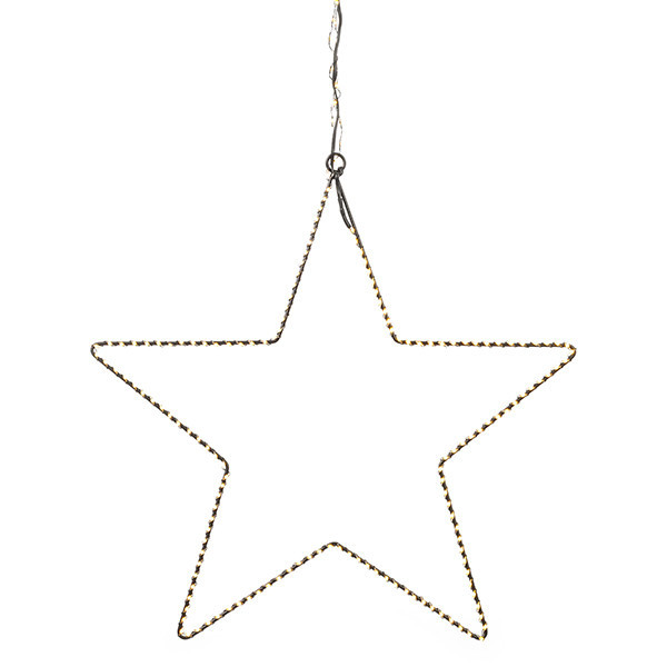 123led kerstster hangend 37 cm extra warm wit & warm wit 200 lampjes zwart LDR07274 - 2