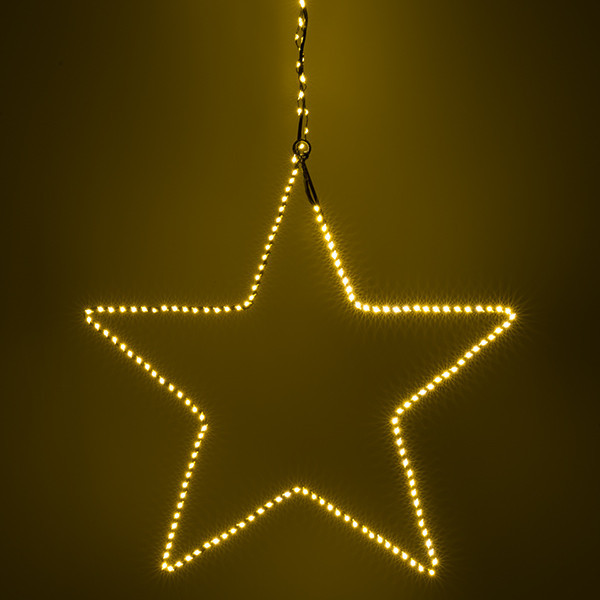 123led kerstster hangend 37 cm extra warm wit & warm wit 200 lampjes zwart LDR07274 - 3