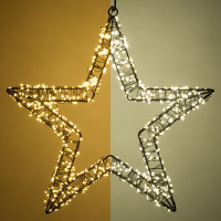 123led kerstster met ophangoog 36 cm extra warm wit & warm wit 800 lampjes zwart LDR07268