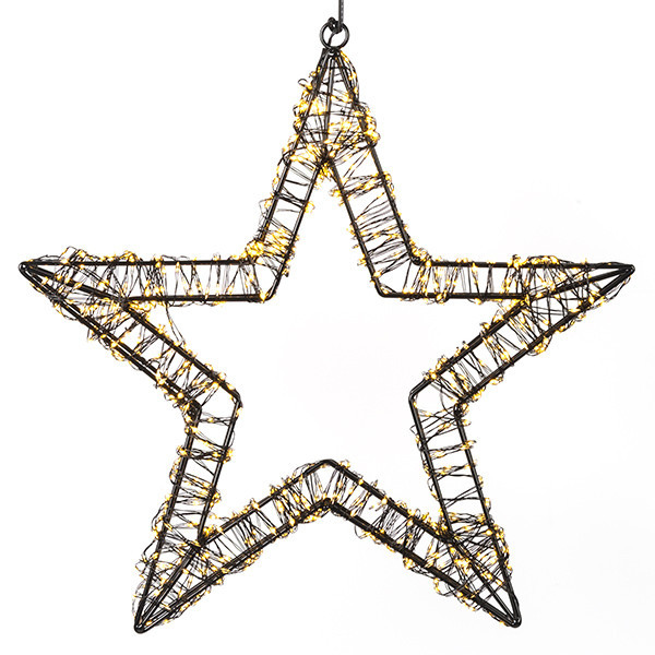 123led kerstster met ophangoog 36 cm extra warm wit & warm wit 800 lampjes zwart LDR07268 - 2