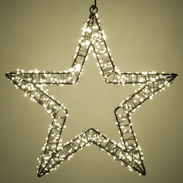 123led kerstster met ophangoog 36 cm extra warm wit & warm wit 800 lampjes zwart LDR07268 - 4