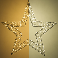 123led kerstster met ophangoog 56 cm extra warm wit & warm wit 1200 lampjes zwart LDR07269