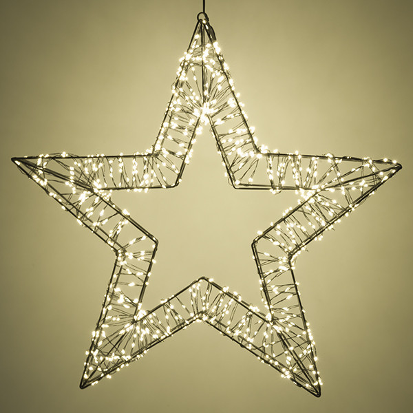 123led kerstster met ophangoog 56 cm extra warm wit & warm wit 1200 lampjes zwart LDR07269 - 4