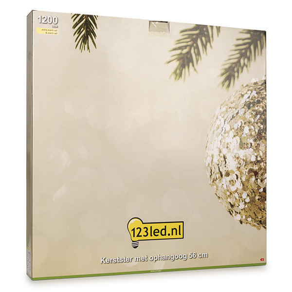 123led kerstster met ophangoog 56 cm extra warm wit & warm wit 1200 lampjes zwart LDR07269 - 5