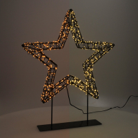 123led kerstster op voet 36 cm extra warm wit & warm wit 800 lampjes zwart LDR07326