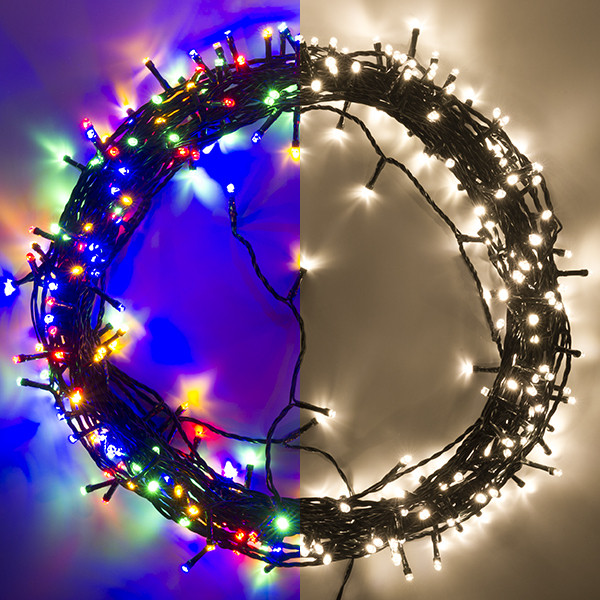 123led kerstverlichting multicolor & warm wit 27 meter 320 lampjes LDR07182 - 1