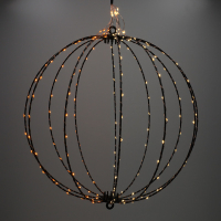 123led lichtbol kerst Ø 40 cm extra warm wit & warm wit 192 lampjes zwart