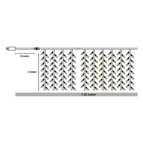123led lichtgordijn extra warm wit & warm wit 225x300 480 lampjes LDR07014 - 2