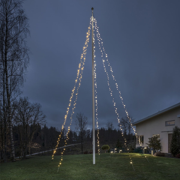 123led vlaggenmast verlichting extra warm wit & warm wit 2 meter hoog 192 lampjes LDR07161 - 1