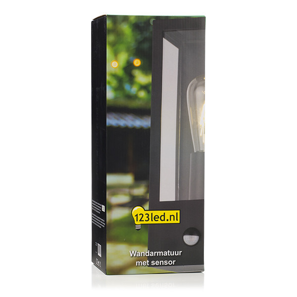 123led wandlamp Manhattan zwart rechthoek met sensor geschikt voor 1x E27 LDR08528 - 5