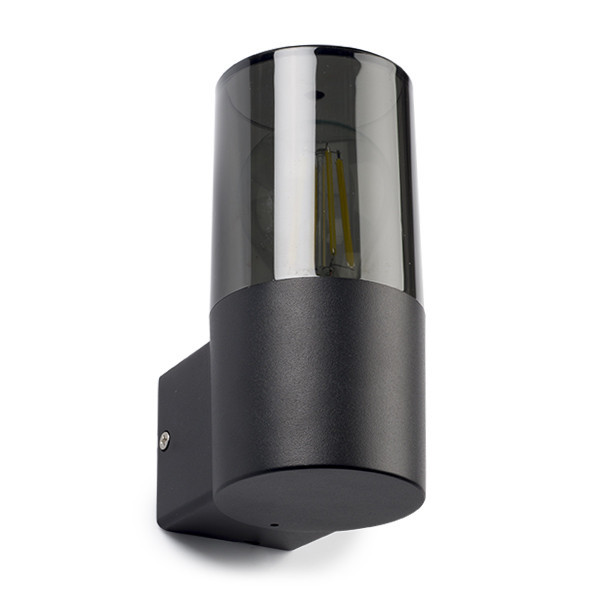 123led wandlamp Smokey zwart rond geschikt voor 1x E27 LDR08510 - 3