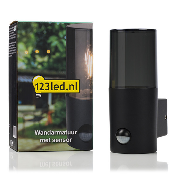 123led wandlamp Smokey zwart rond met sensor geschikt voor 1x E27 LDR08511 - 2