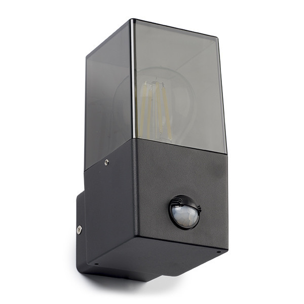 123led wandlamp Smokey zwart vierkant met sensor geschikt voor 1x E27 LDR08513 - 3