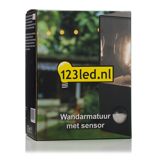 123led wandlamp Smokey zwart vierkant met sensor geschikt voor 1x E27 LDR08513 - 5