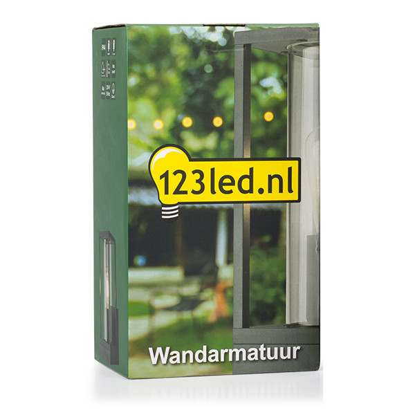 123led wandlamp glas Dakota zwart geschikt voor 1x E27 LDR08507 - 5