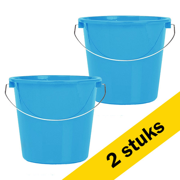 Aanbieding: 2x Huishoudemmer blauw 5 liter SDR05104 - 1