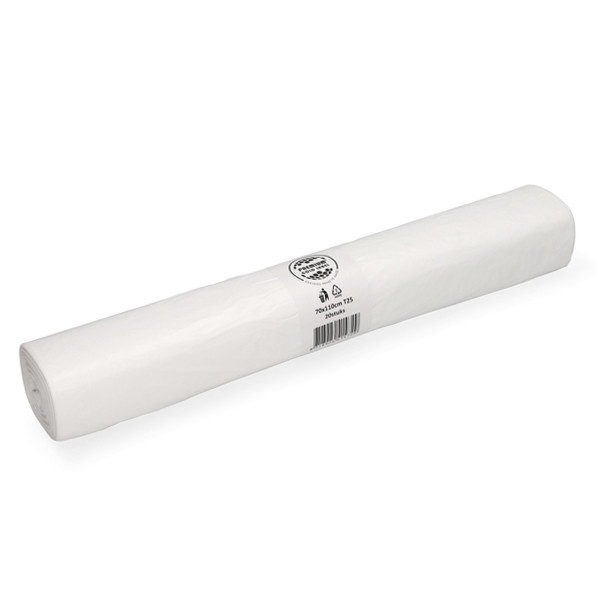 123schoon HDPE vuilniszakken wit 120 liter (20 stuks) SDR07266 - 1