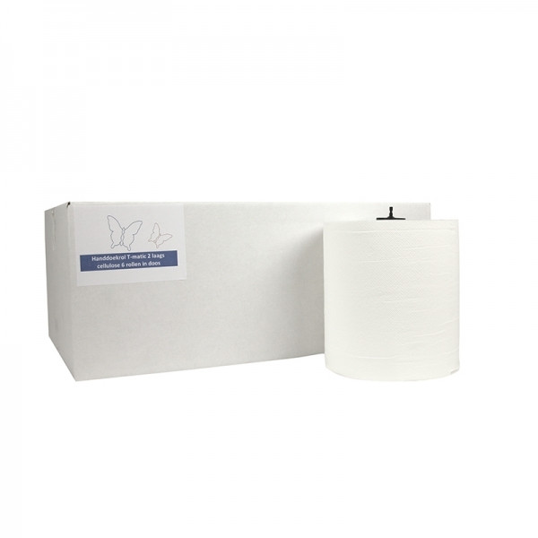 123schoon handdoekenrol 2-laags 6 x 150m SDR02020 - 1