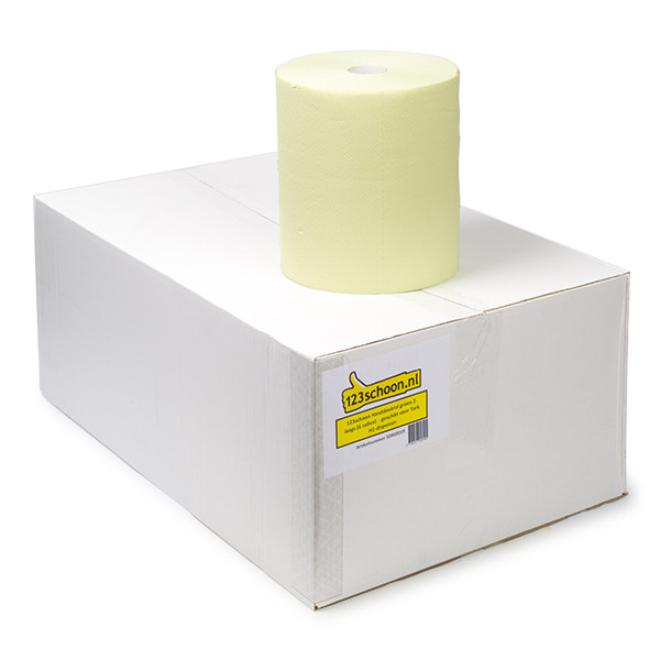 123schoon handdoekenrol groen 2-laags 6 x 150m SDR02019 - 1