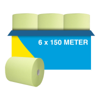 123schoon handdoekrol HPG Matic groen 2-laags 6 x 150m geschikt voor Tork H1 dispenser SDR02119