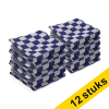 123schoon theedoek blauwe blokken 65  x 65 cm (12 stuks) SDR07343 - 1
