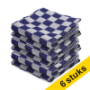 123schoon theedoek blauwe blokken 65  x 65 cm (6 stuks)