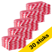 123schoon theedoek rode blokken 65 x 65 (30 stuks) SDR05199