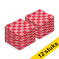 123schoon theedoek rode blokken 65  x 65 cm (12 stuks)  SDR07340