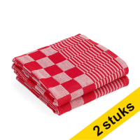 123schoon theedoek rode blokken 65  x 65 cm (2 stuks)  SDR06461